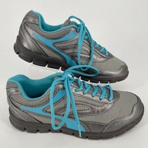 Curves for Women Gray Blue Lace Up Cross Train Athletic Shoes Sneakers WOMENS 10